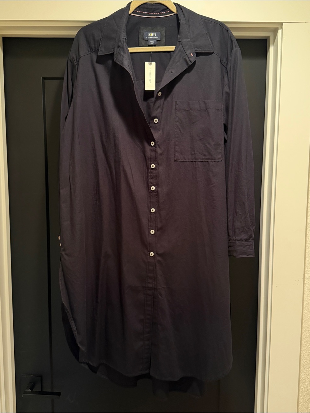 Anthropologie Maeve Oversized Black Button-Down Shirt - Picture 6 of 13
